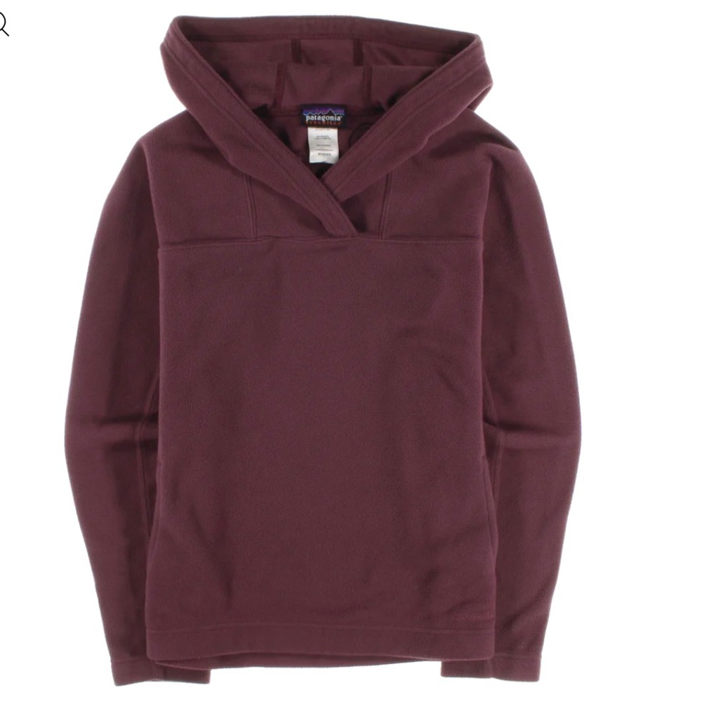Patagonia women's maroon synchilla fleece pullover sweatshirt hoodie size medium